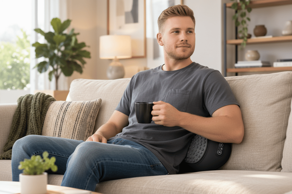 Lumbar Support Pillow with Integrated Control Panel