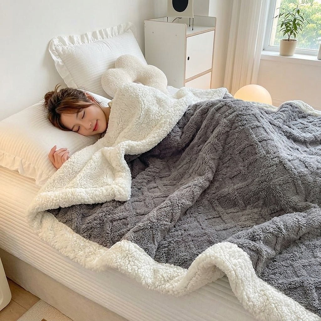 Jacquard Berber Fleece Bedding Blanket