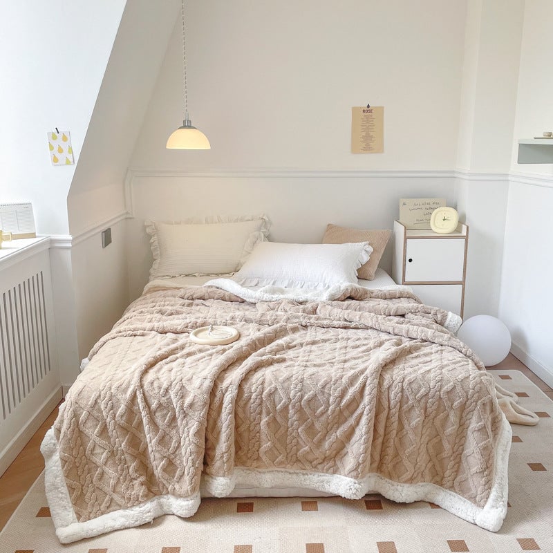 Jacquard Berber Fleece Bedding Blanket