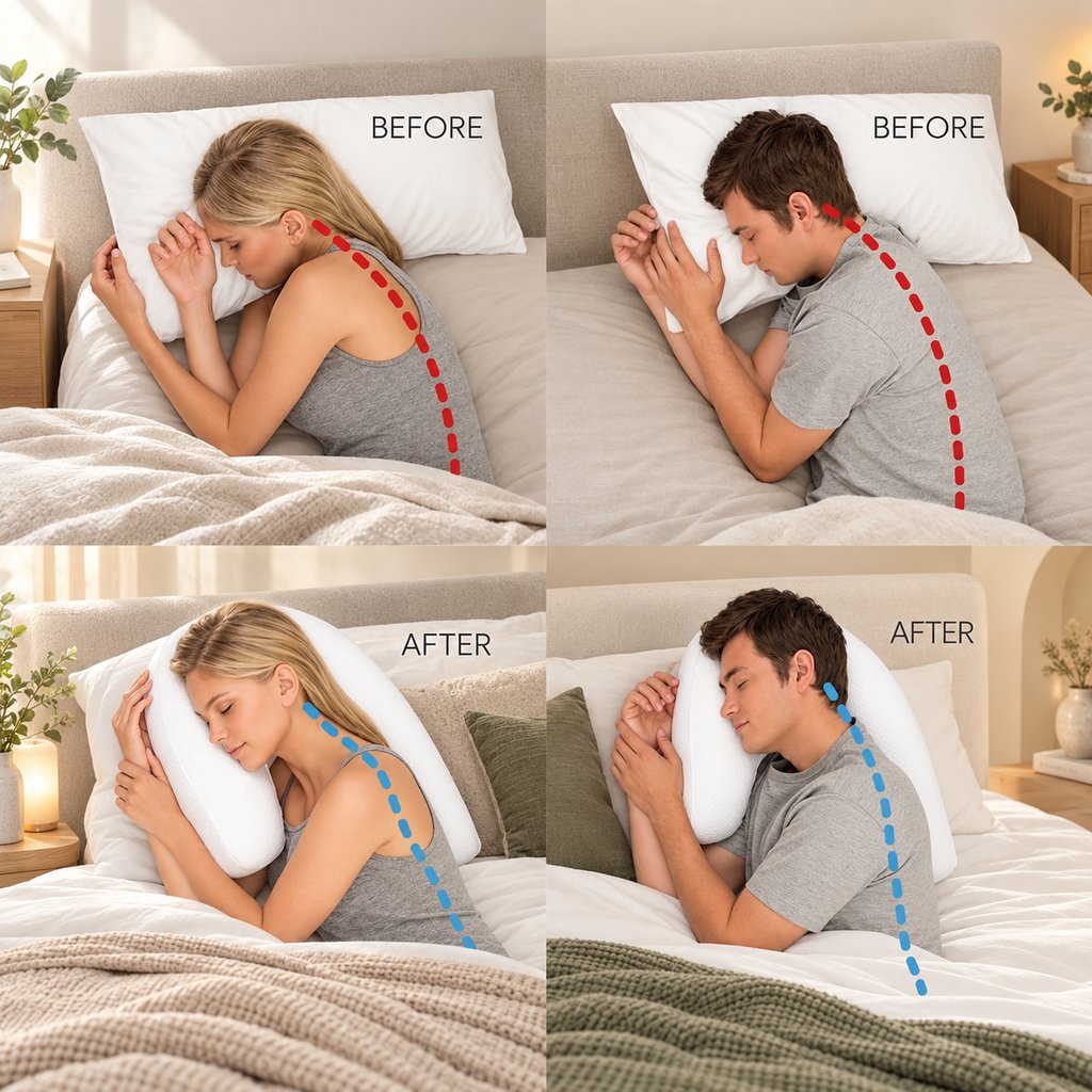 Side Sleeper Pillow with Ear Cutout