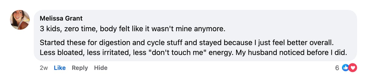 Customer review from Melissa G.