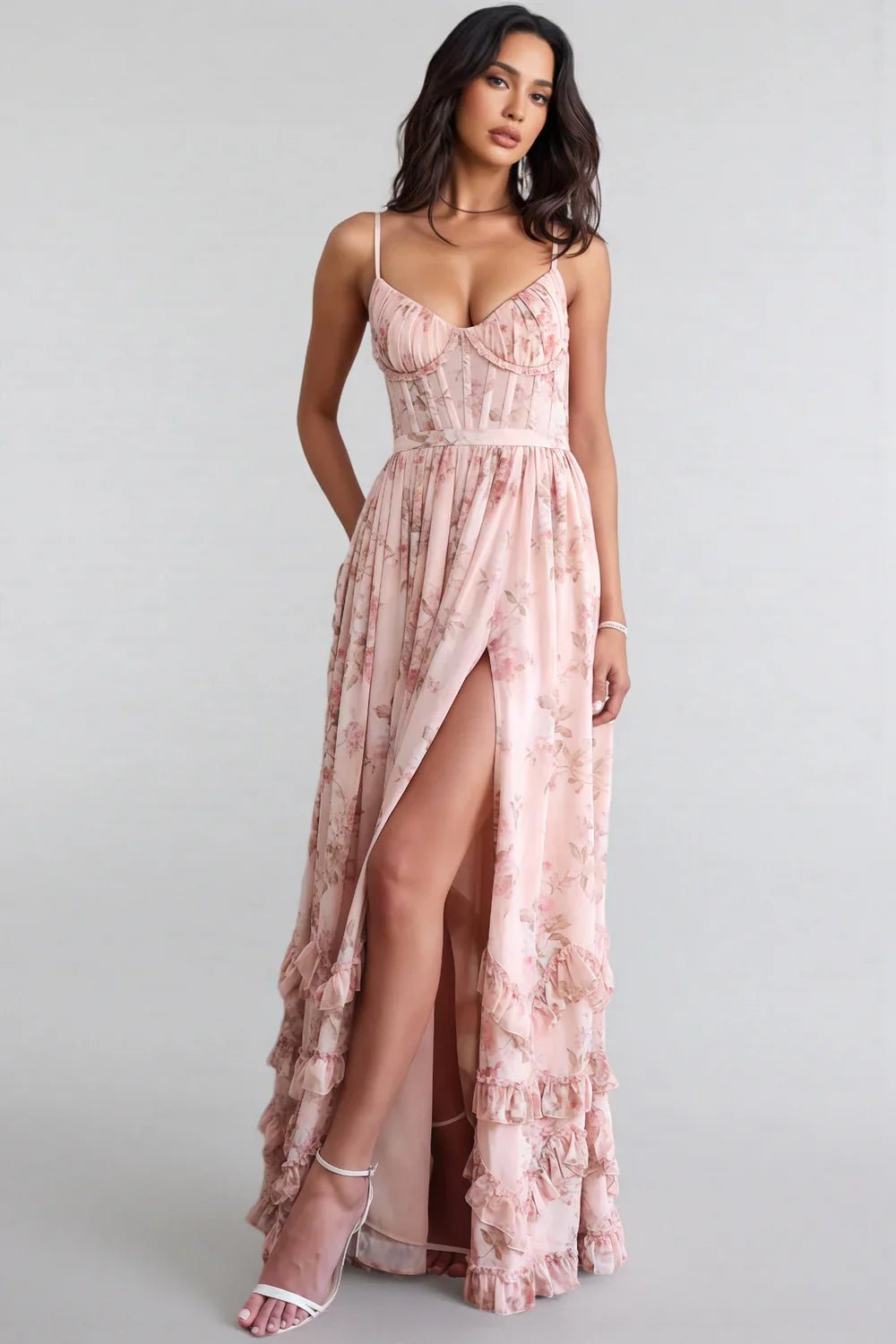 Summer | Women's Floral Ruffled Maxi Dress