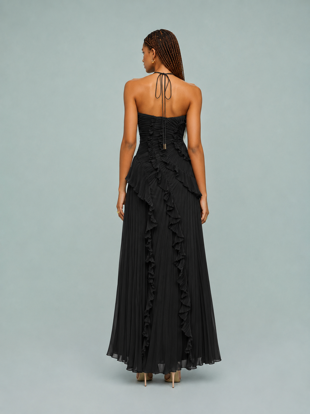 Caroline | Women's Ruched Halterneck Maxi Dress