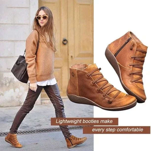 Diana | Women's Lace-Up Flat Ankle Boots