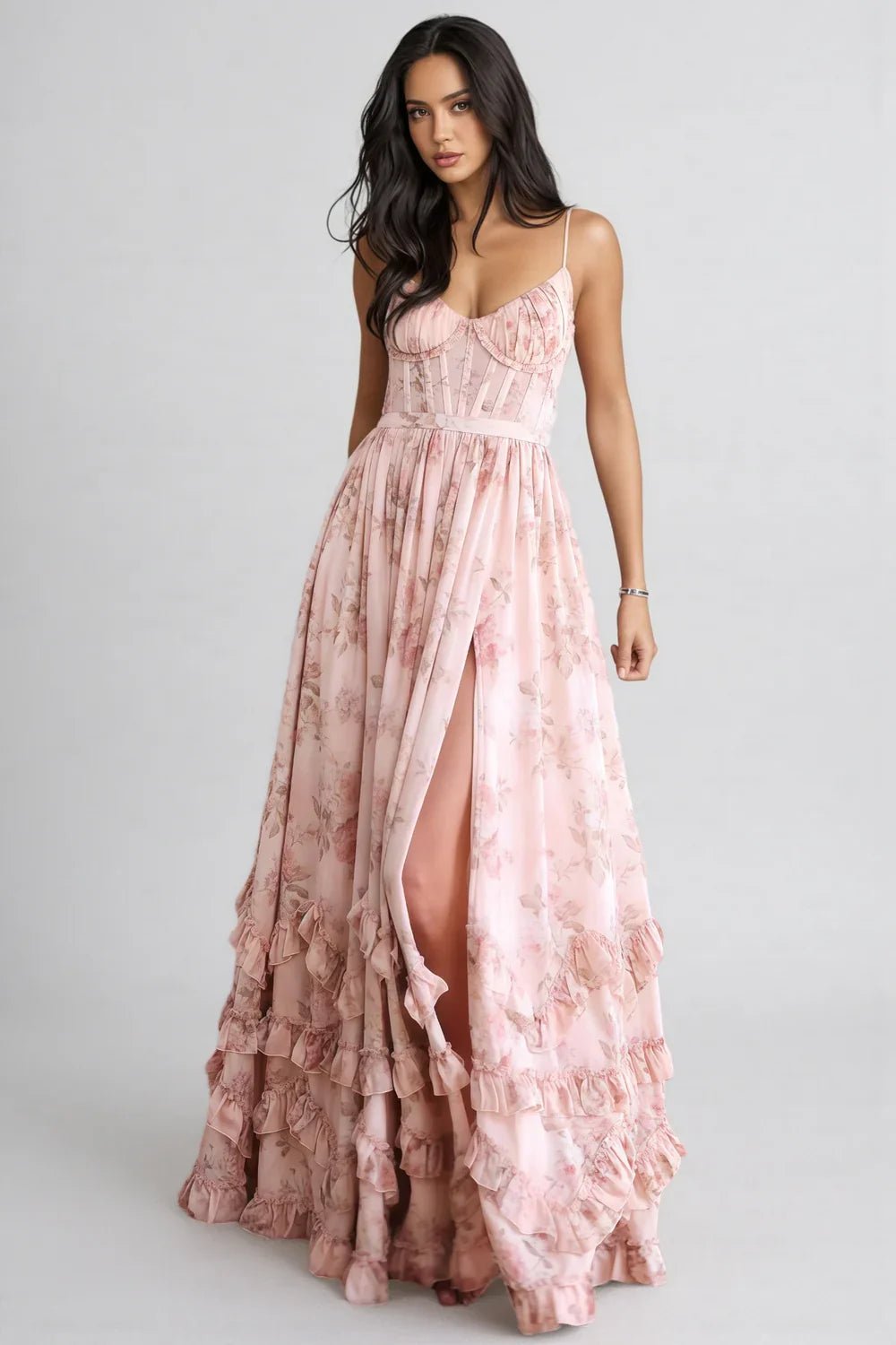 Summer | Women's Floral Ruffled Maxi Dress