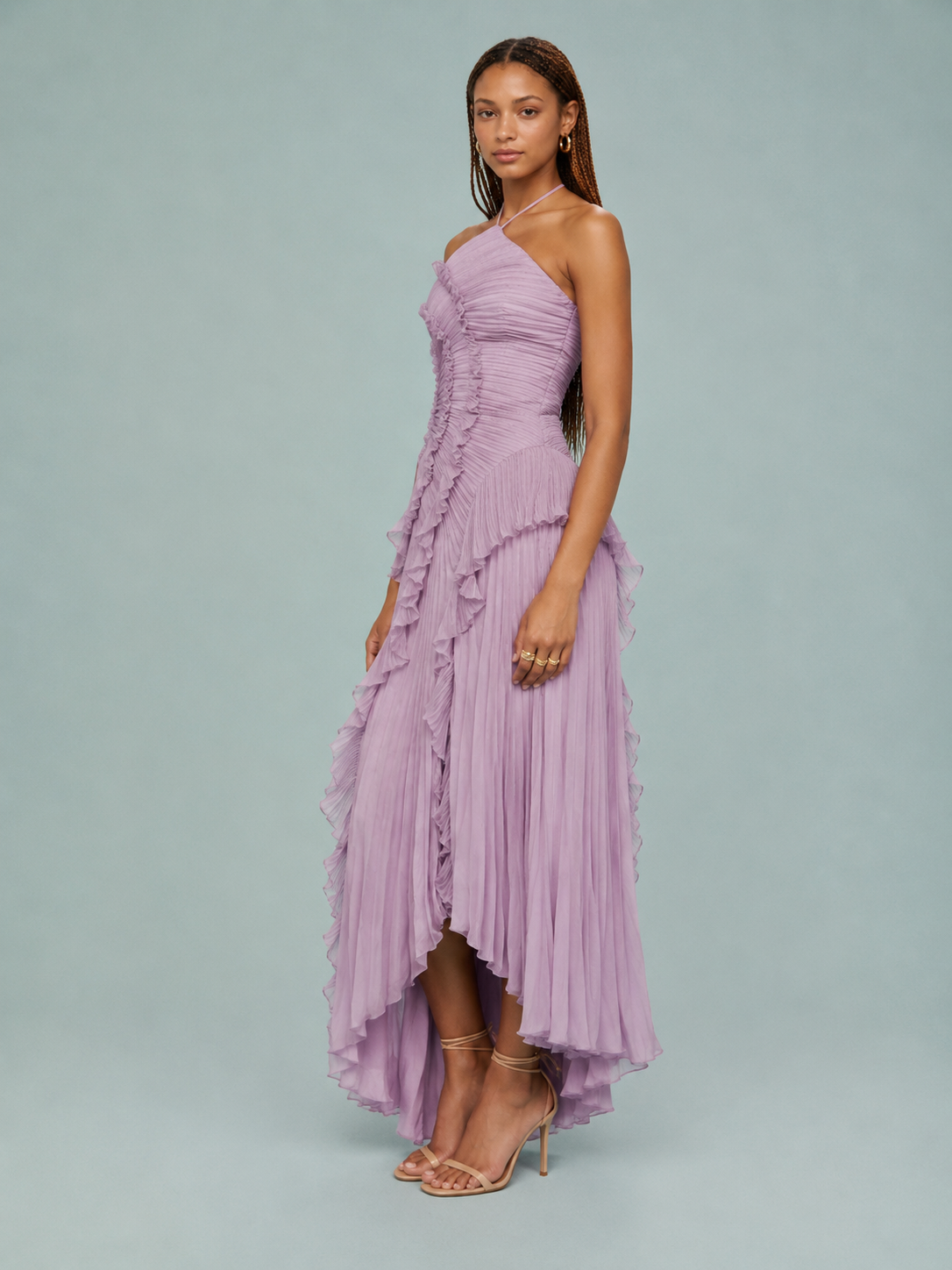 Caroline | Women's Ruched Halterneck Maxi Dress