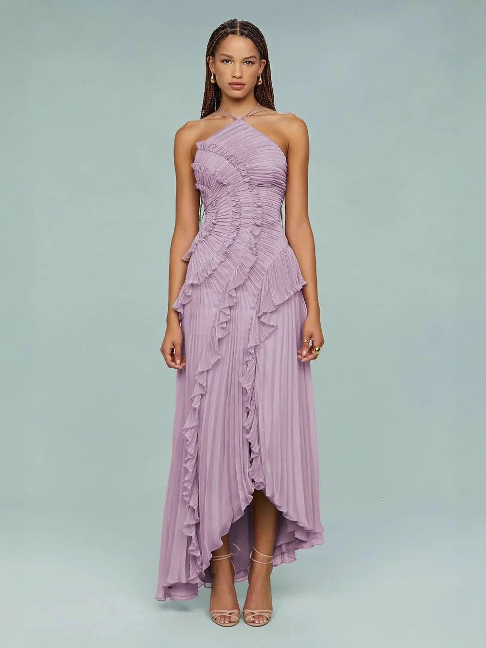 Caroline | Women's Ruched Halterneck Maxi Dress