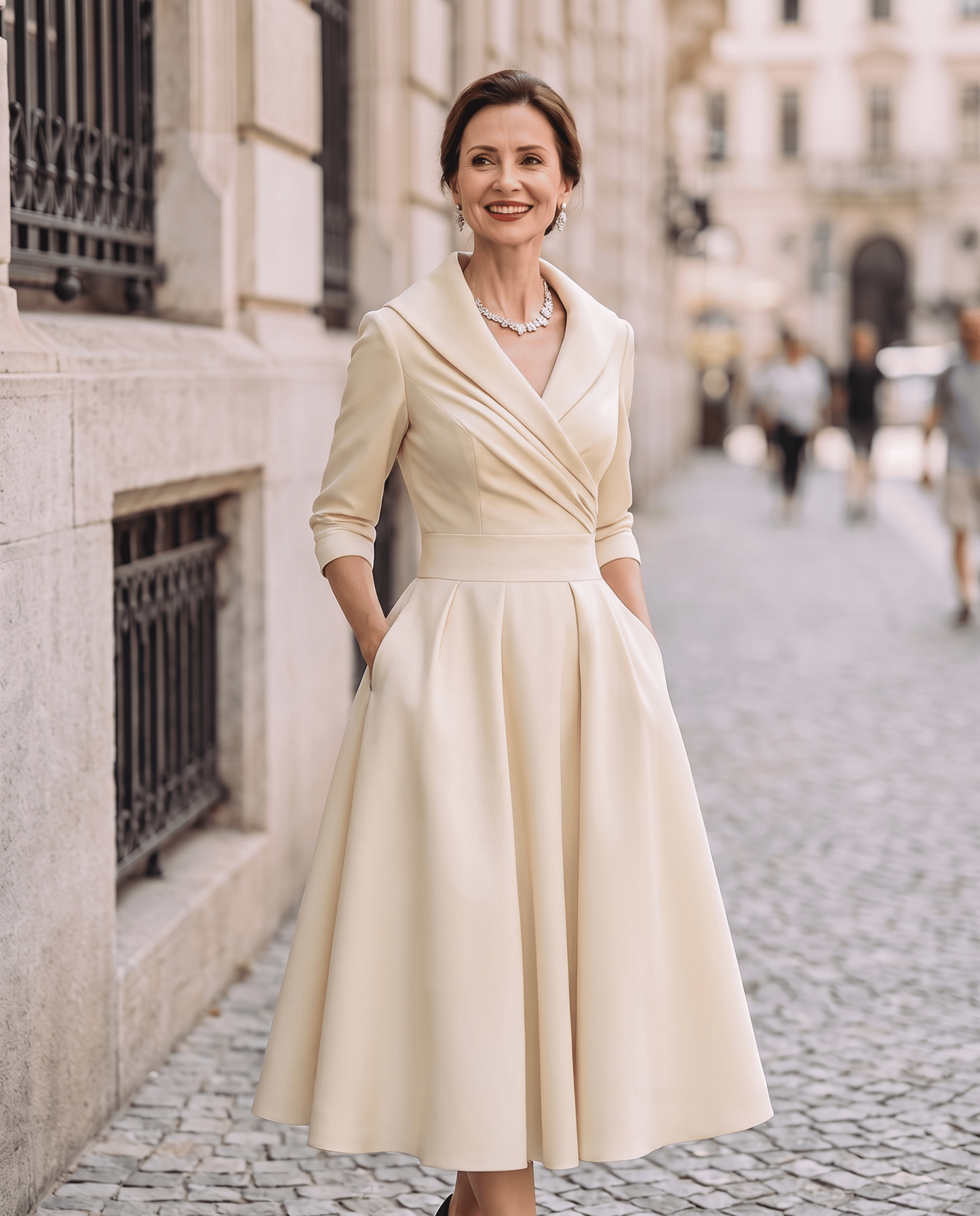 Karen | Women's Wrap Midi Wedding Guest Dress