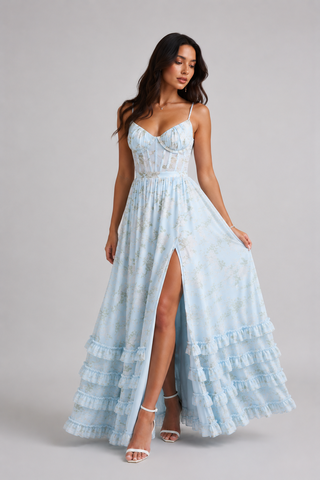 Summer | Women's Floral Ruffled Maxi Dress