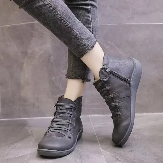 Diana | Women's Lace-Up Flat Ankle Boots