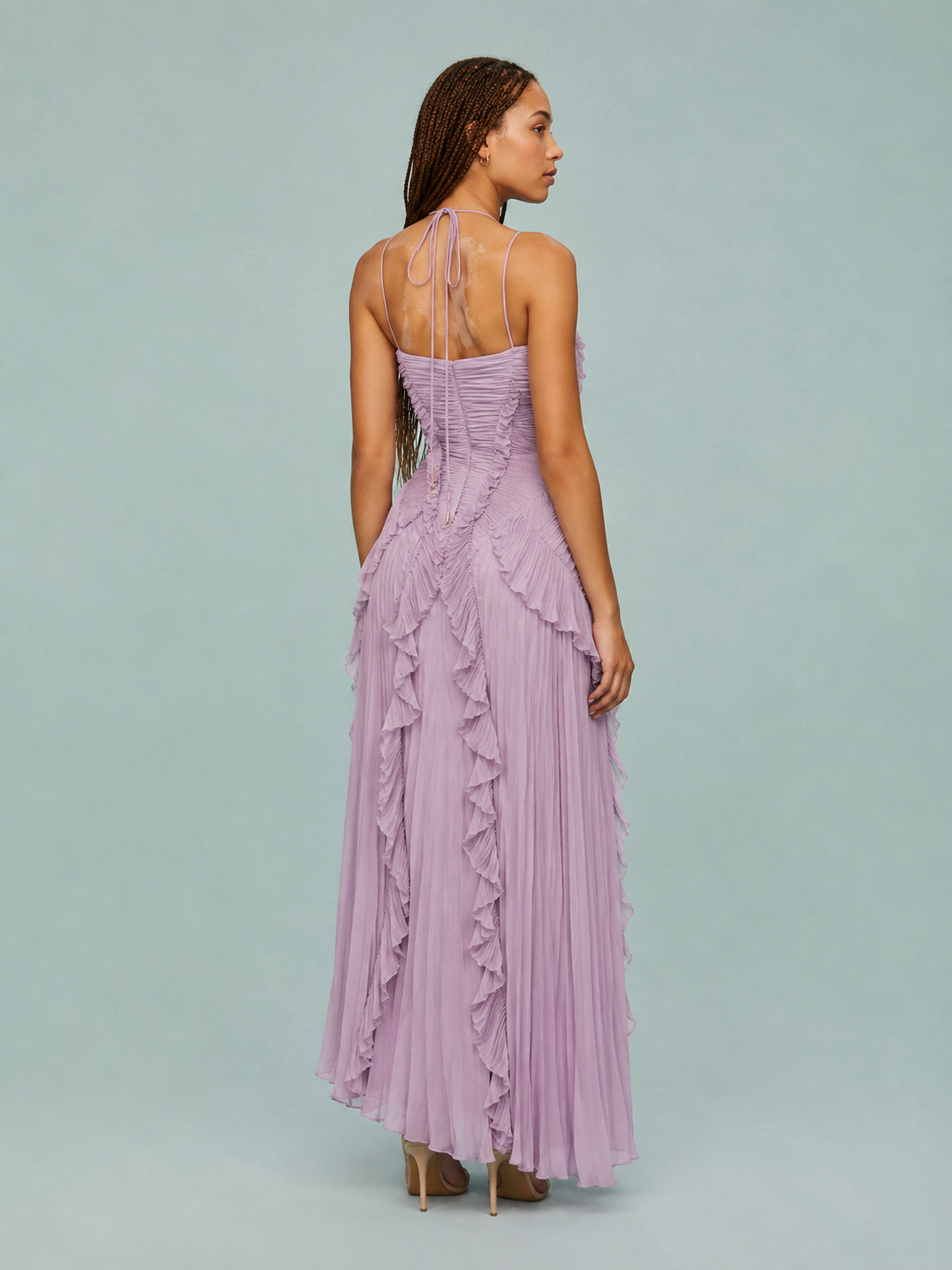 Caroline | Women's Ruched Halterneck Maxi Dress