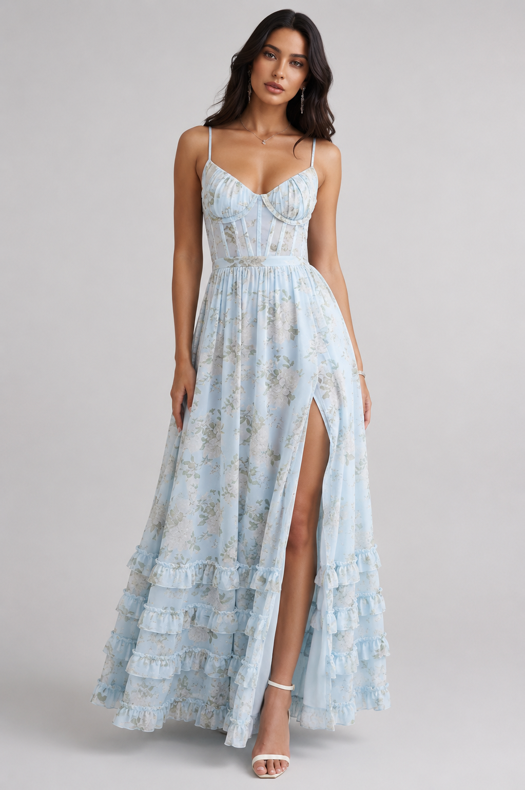 Summer | Women's Floral Ruffled Maxi Dress