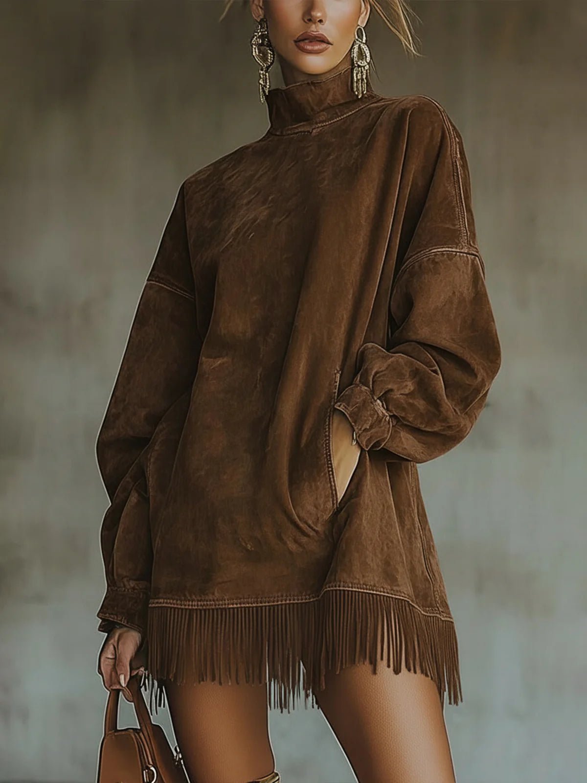 Jacqueline | Women's Oversized Long Sleeve Mini Dress