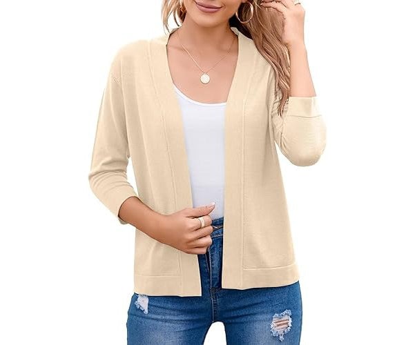 Amber | Women's Relaxed Open-Front Cropped Cardigan