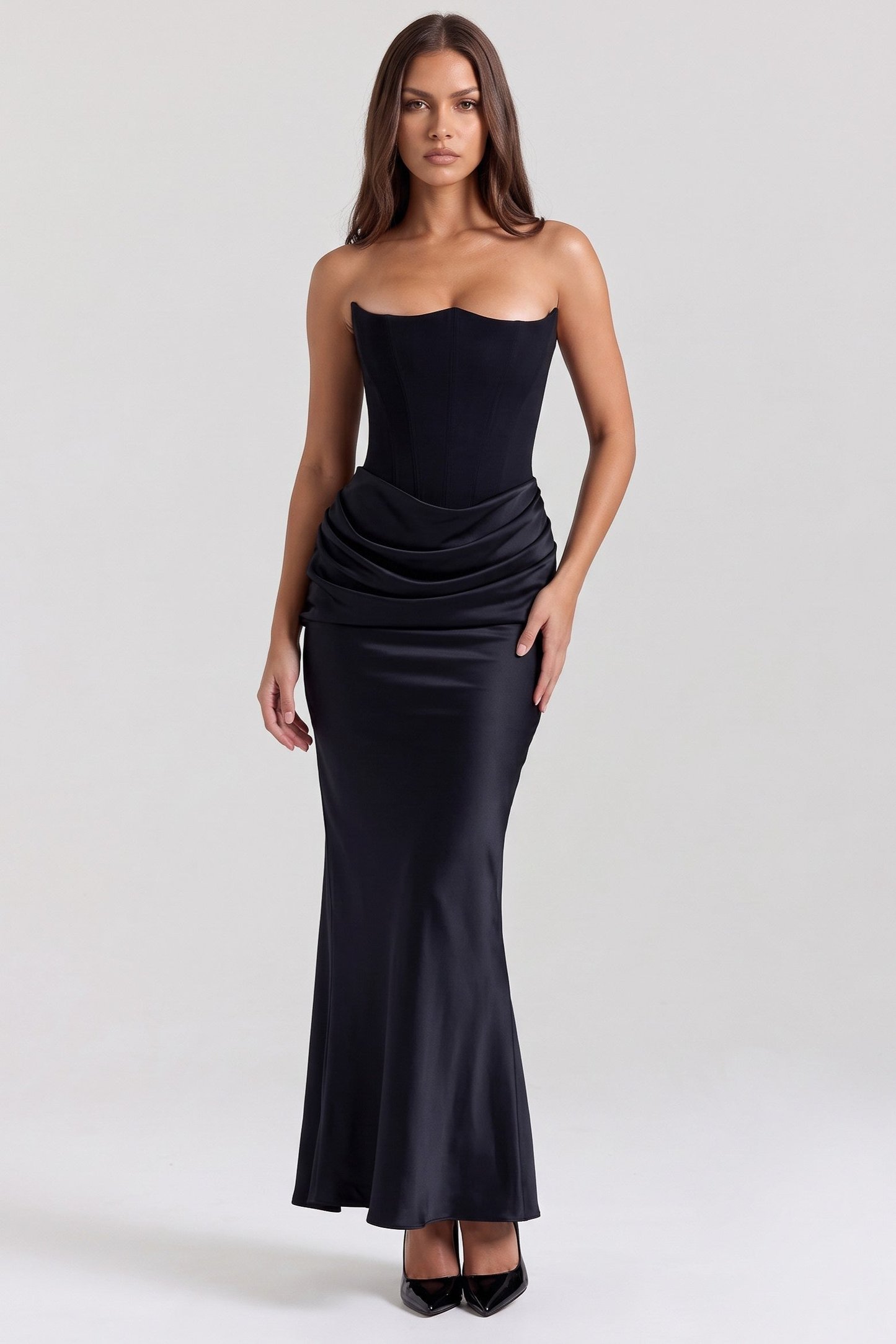 Violet | Women's Ruched Evening Maxi Dress