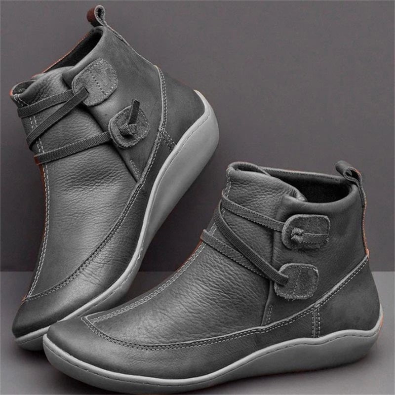 Hannah | Women's Casual Flat Leather Ankle Boots