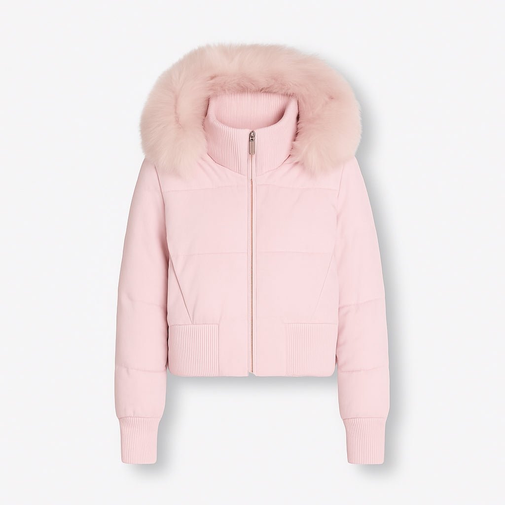 Sophie | Women's Cropped Puffer Jacket with Fur Hood