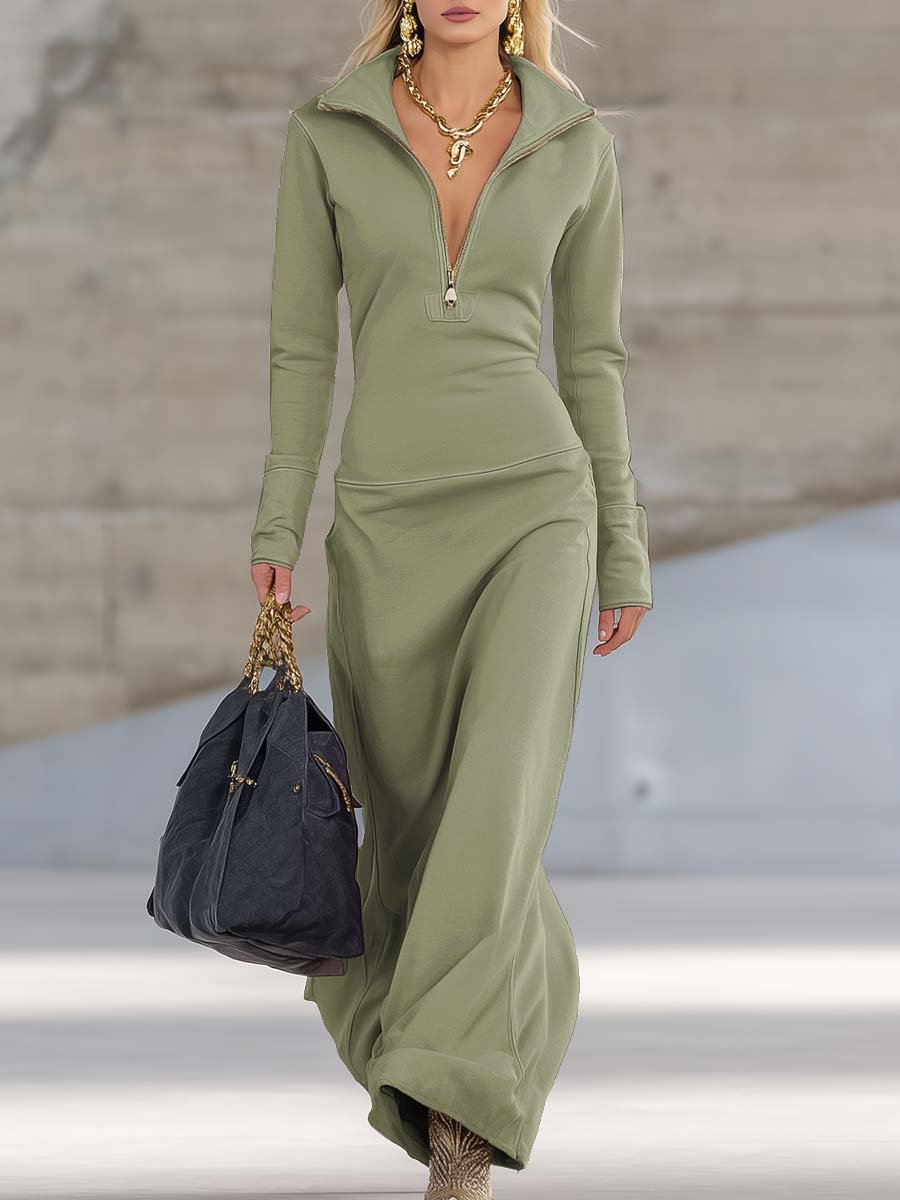 Amelie | Women's Sleek Long Sleeve Maxi Dress