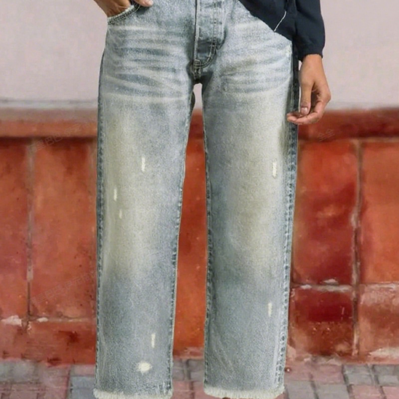Frances | Women's Distressed Ripped Straight Leg Jeans