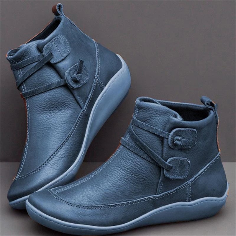 Hannah | Women's Casual Flat Leather Ankle Boots