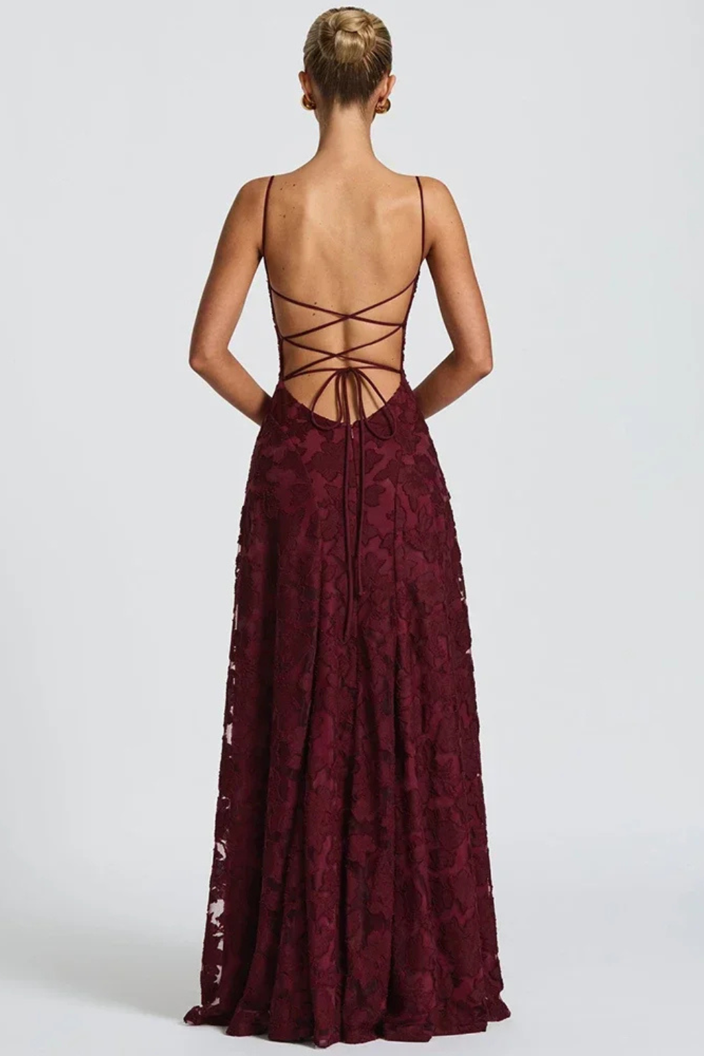 Alison | Women's Backless Lace Maxi Formal Dress
