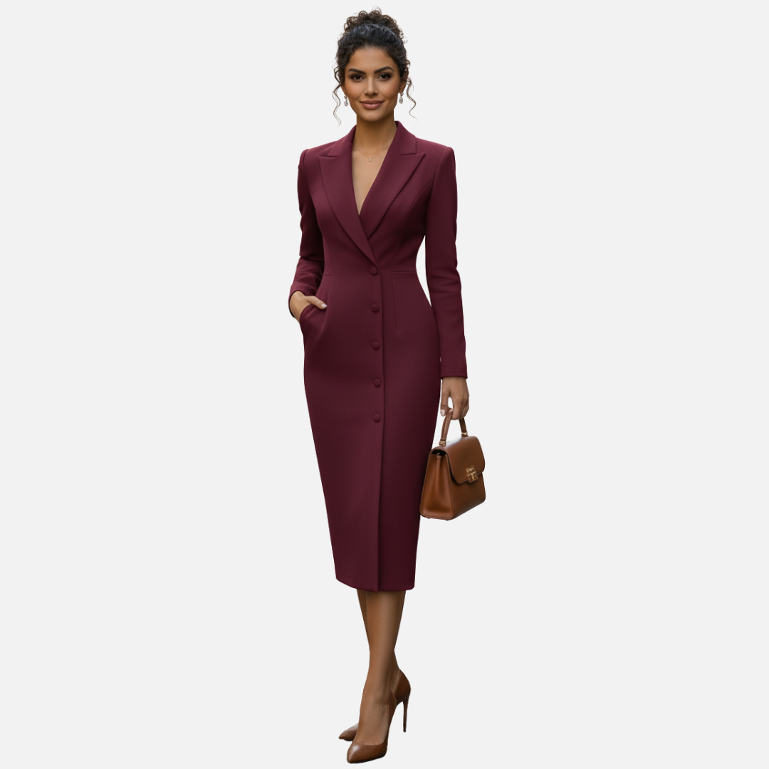 Natalie | Women's Tailored Bodycon Midi Long Sleeve Dress
