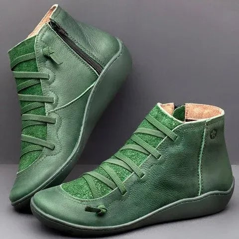Diana | Women's Lace-Up Flat Ankle Boots