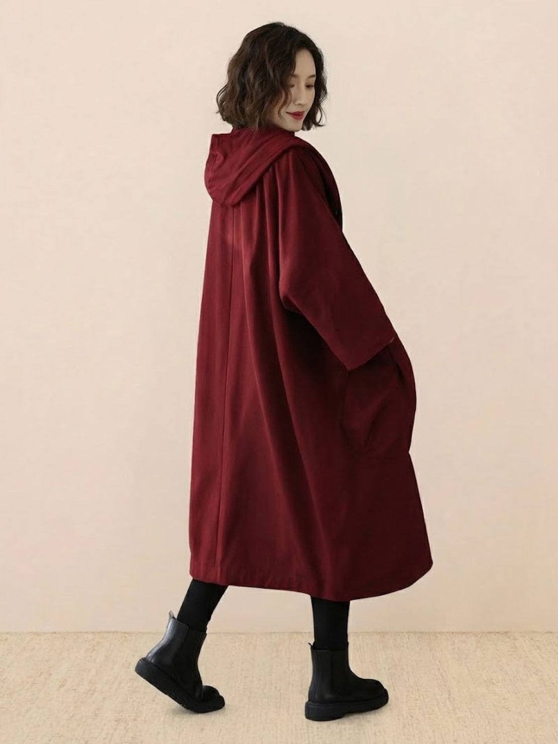 Emma | Women's Oversized Long Coat with Hood