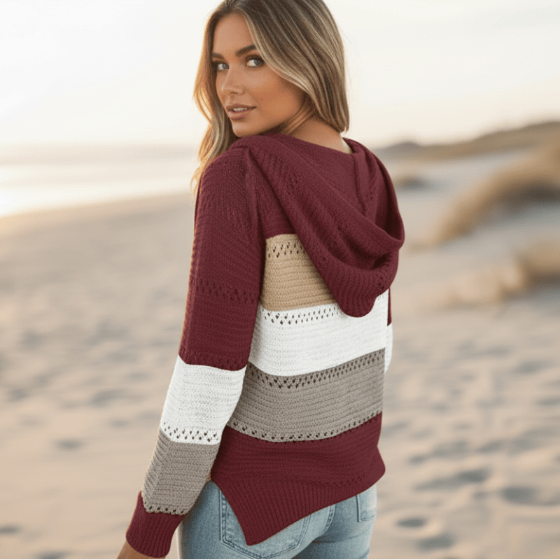 Poppy | Women's Hooded Striped Knit Sweater