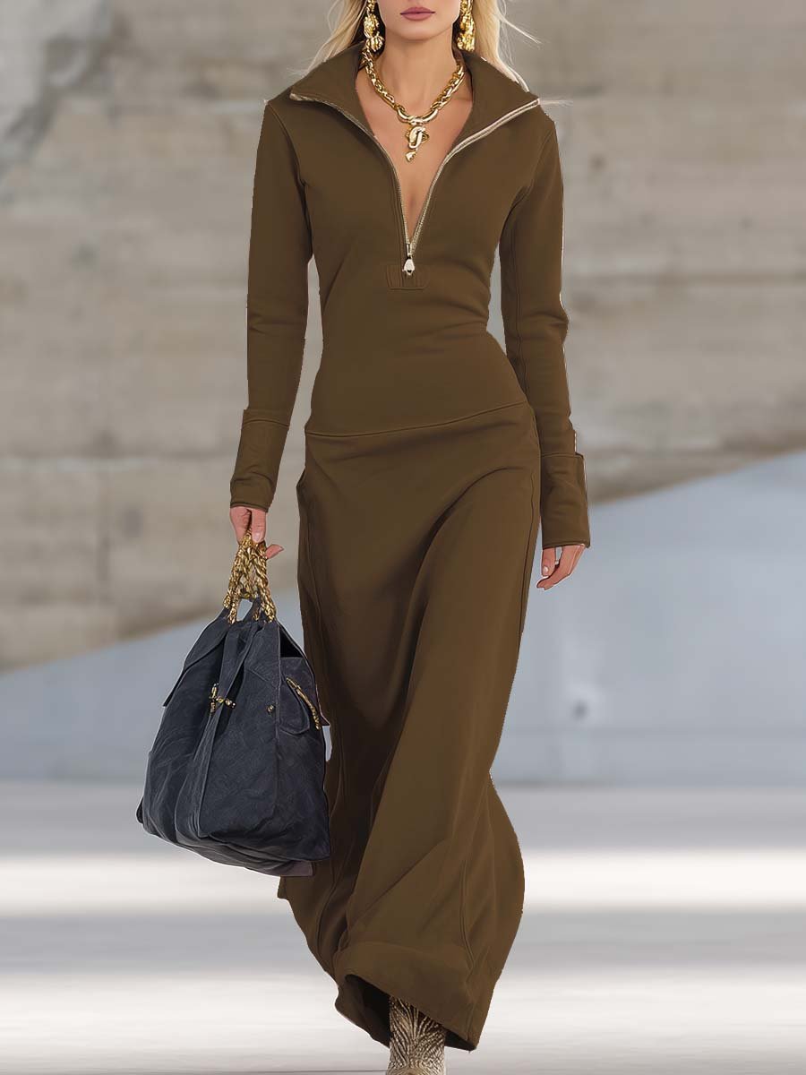 Amelie | Women's Sleek Long Sleeve Maxi Dress