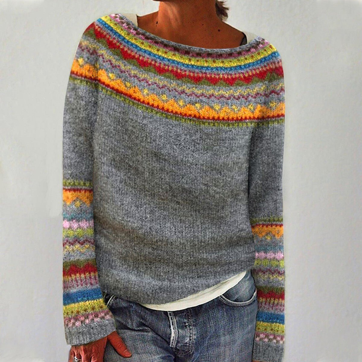 Tilly | Women's Colorblock Striped Knit Sweater