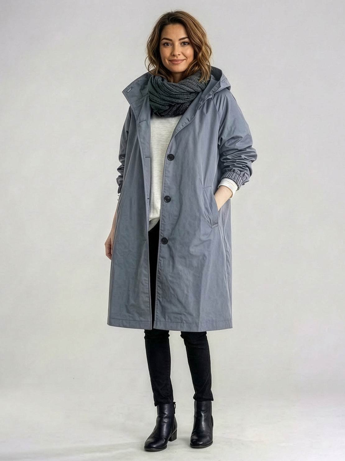 Ava | Women's Hooded Long Lightweight Jacket