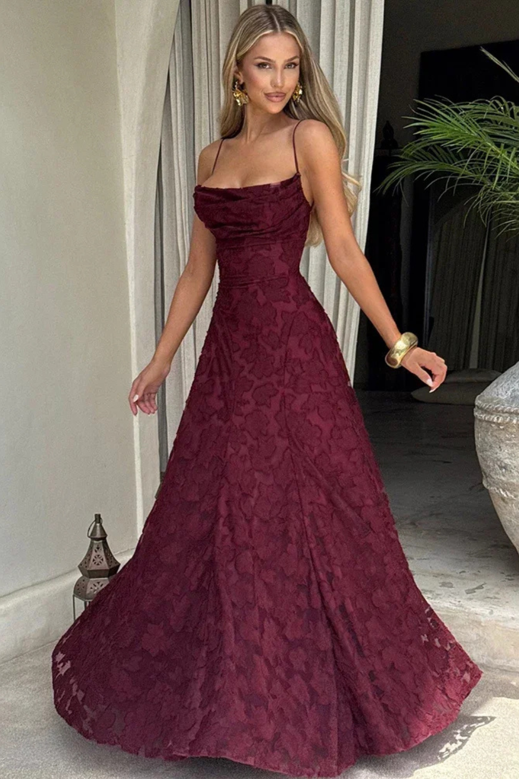Alison | Women's Backless Lace Maxi Formal Dress