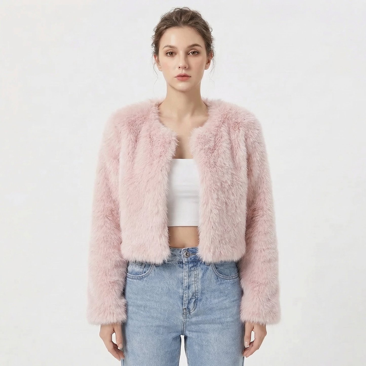 Lindsay | Women's Luxe Cropped Faux Fur Jacket
