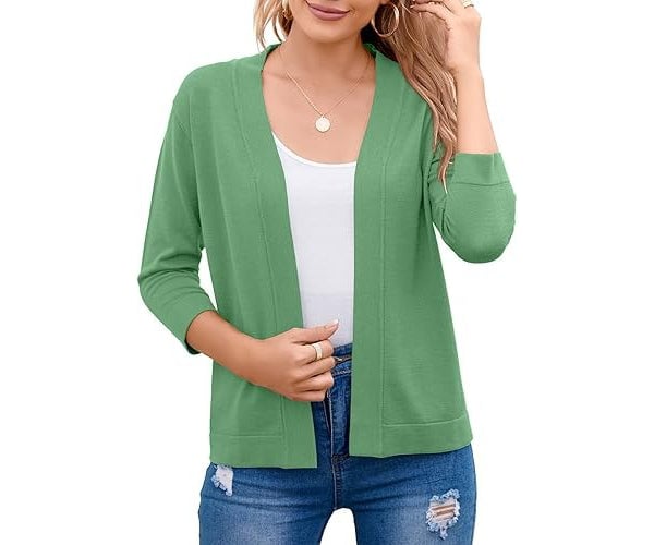 Amber | Women's Relaxed Open-Front Cropped Cardigan