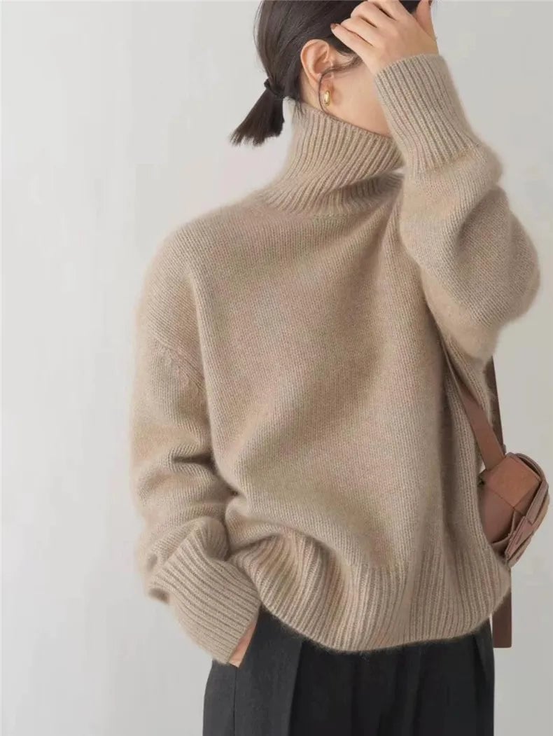 Chloe | Women's Oversized Ribbed Turtleneck Sweater