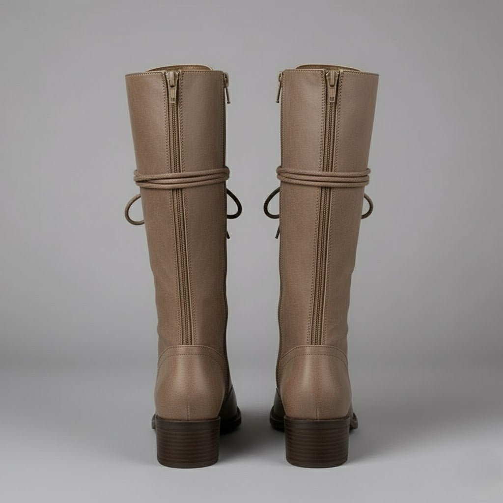 Isabella | Women's Lace-Up Block Heel Knee High Boots