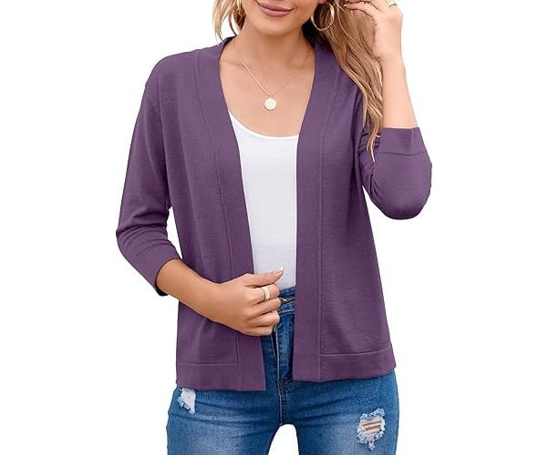 Amber | Women's Relaxed Open-Front Cropped Cardigan
