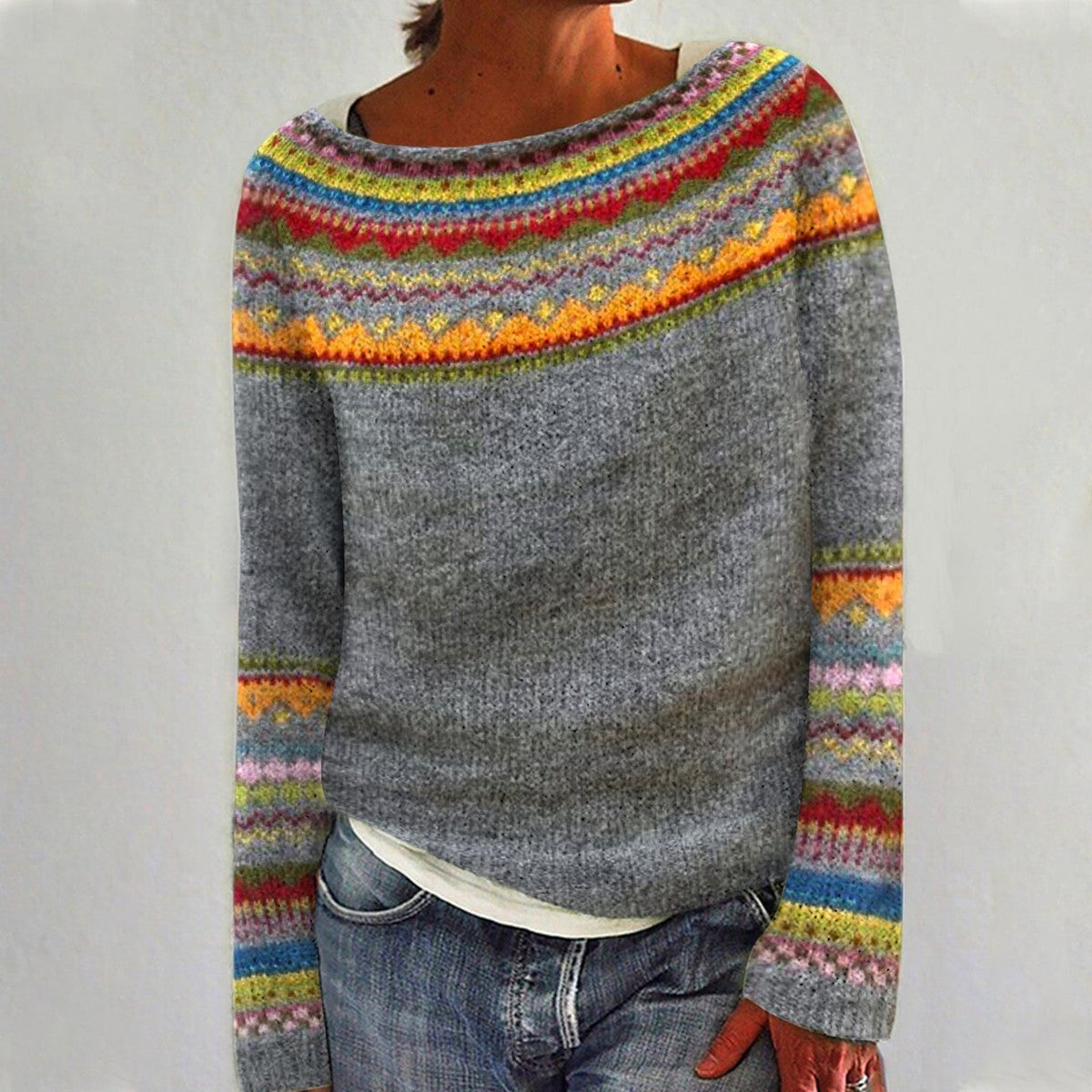 Tilly | Women's Colorblock Striped Knit Sweater