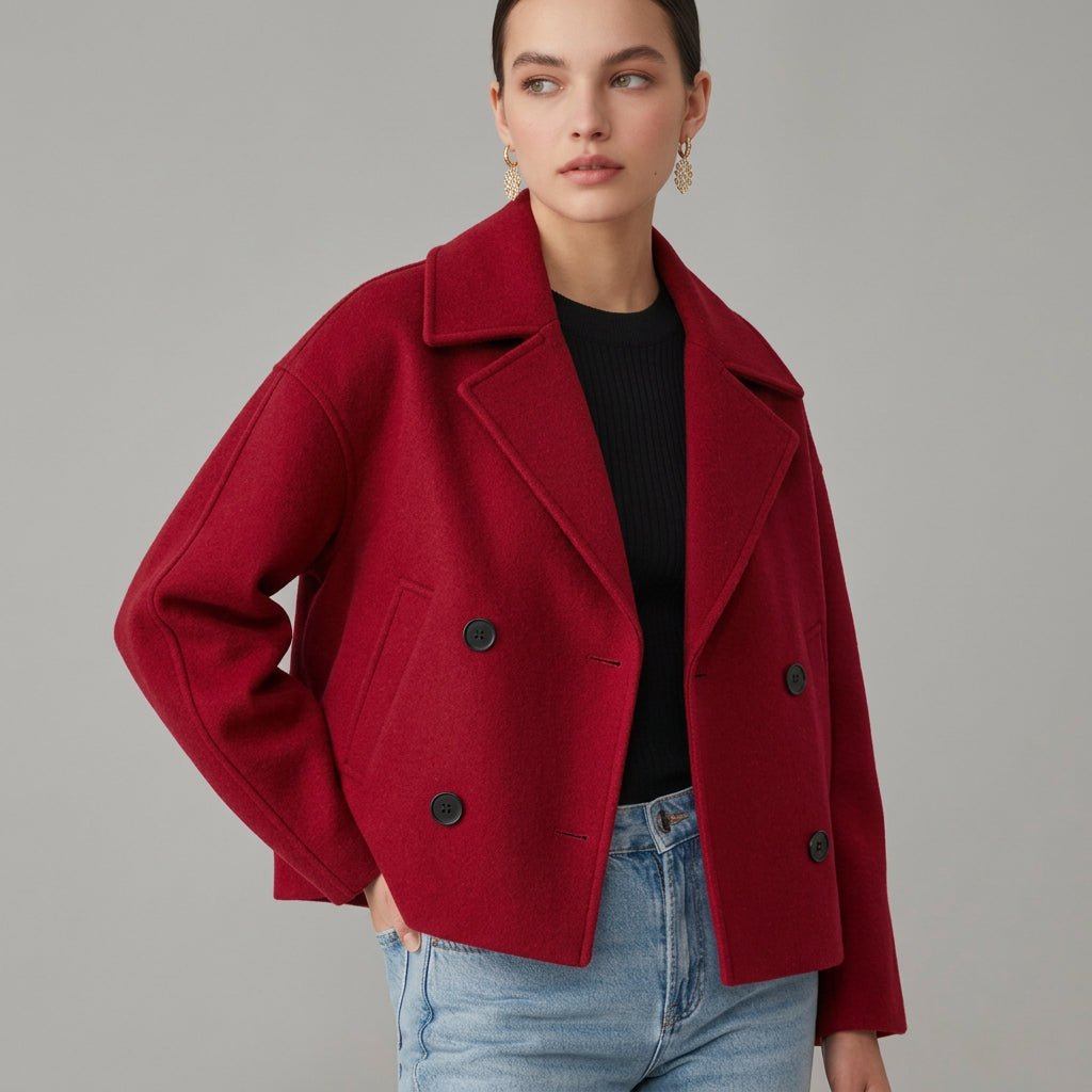 Amber | Women's Tailored Button-Front Pea Coat
