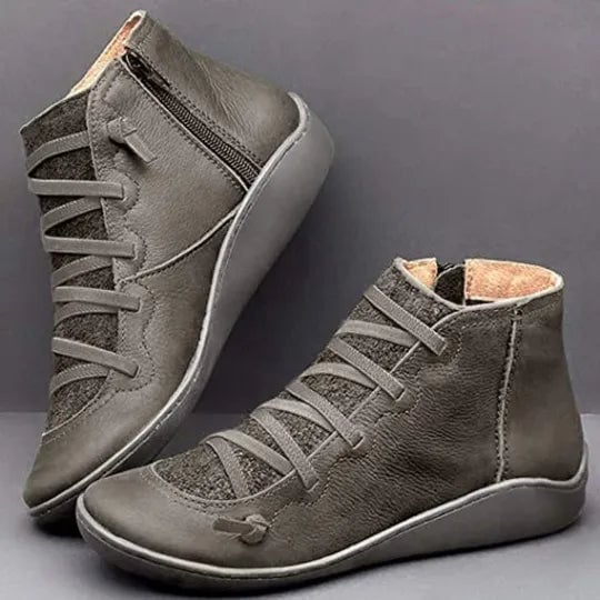 Diana | Women's Lace-Up Flat Ankle Boots
