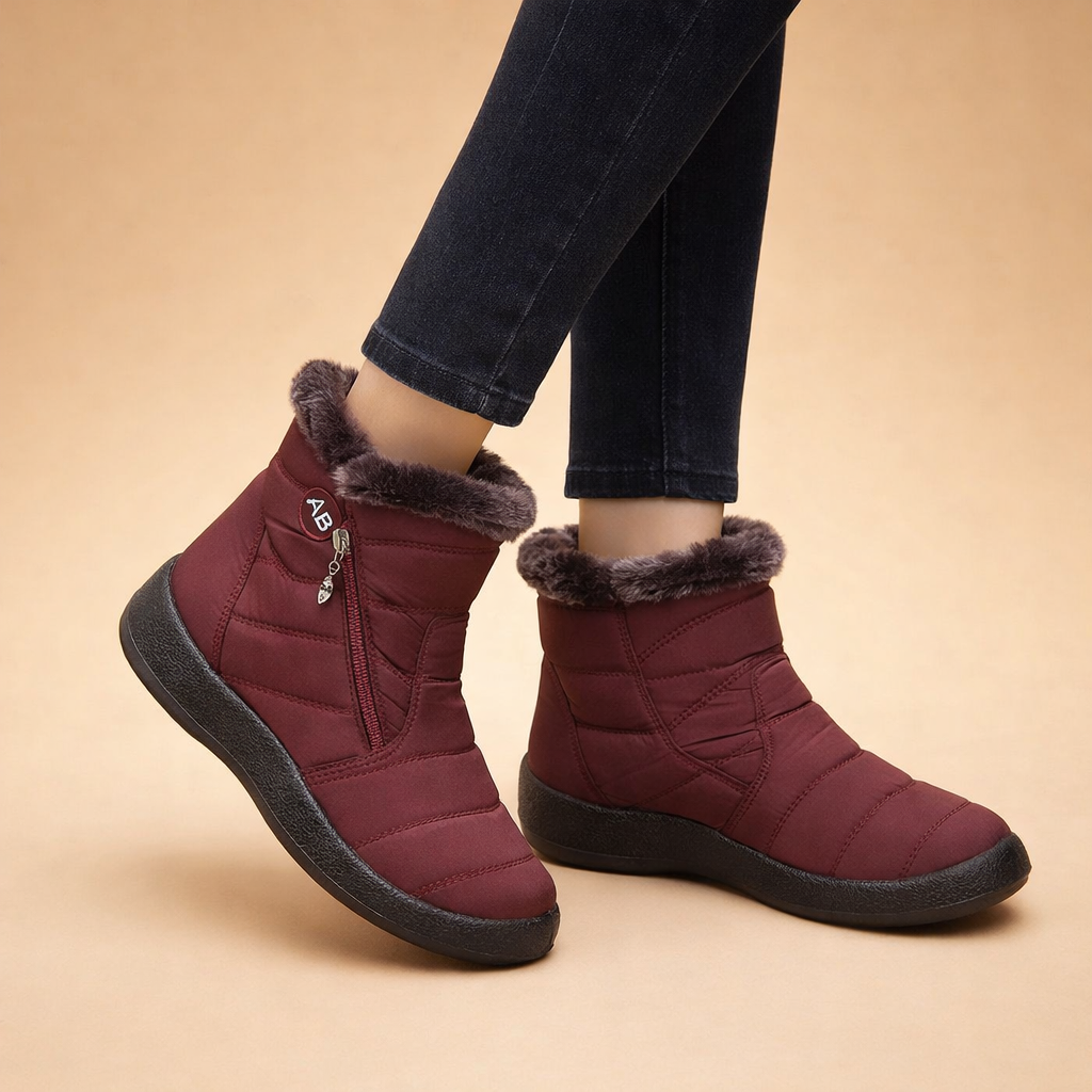 Caroline | Women's Quilted Fur-Lined Snow Boots