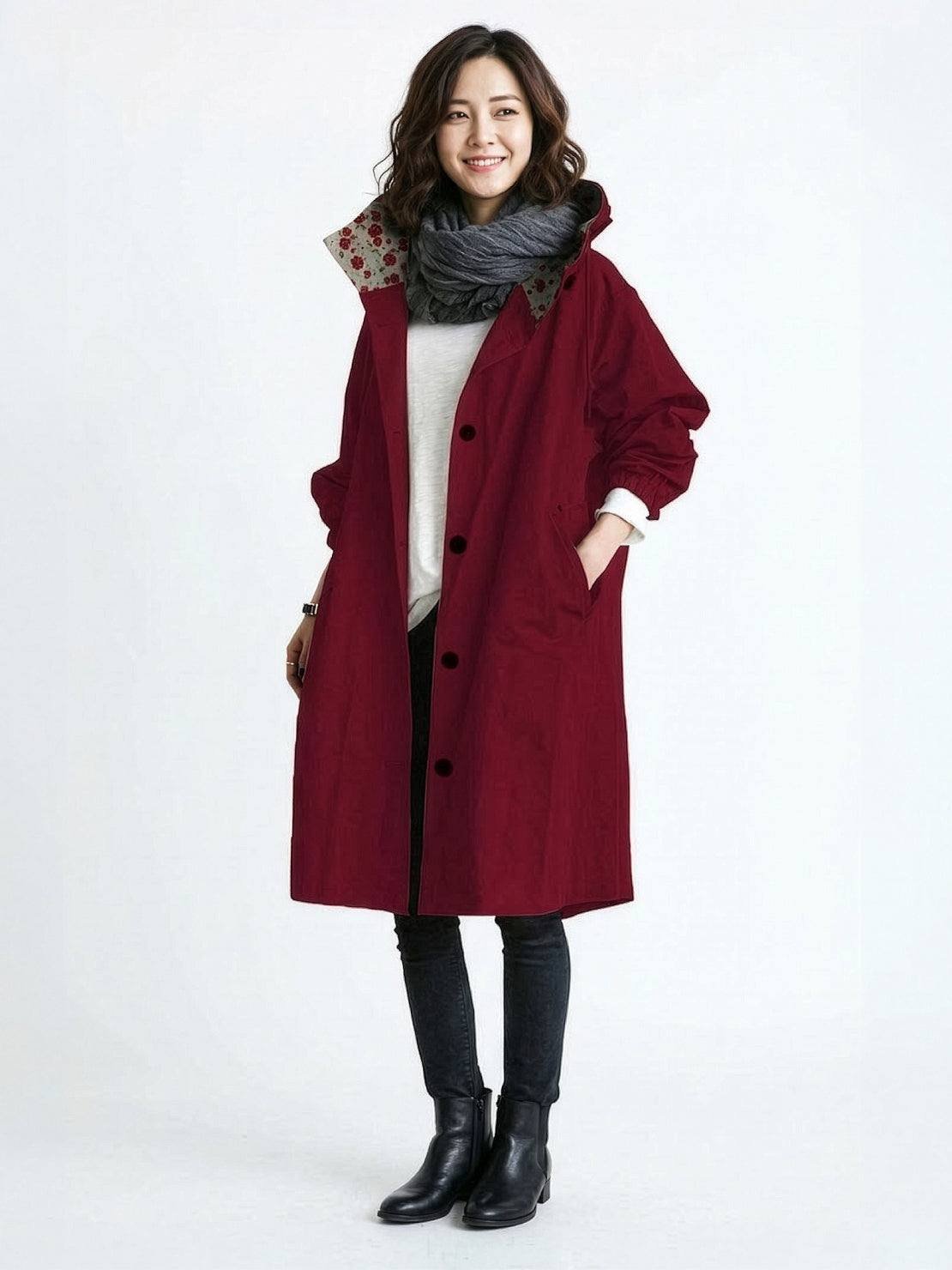 Ava | Women's Hooded Long Lightweight Jacket
