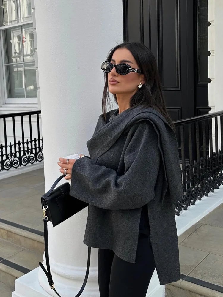 Victoria | Women's Oversized Winter Coat with Asymmetric Wrap
