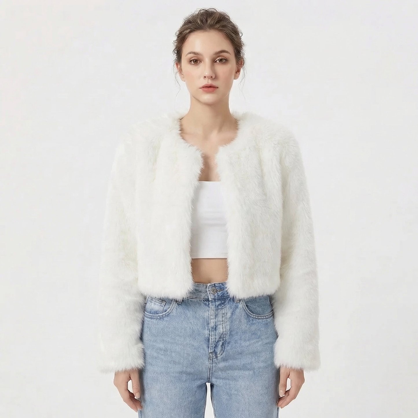 Lindsay | Women's Luxe Cropped Faux Fur Jacket