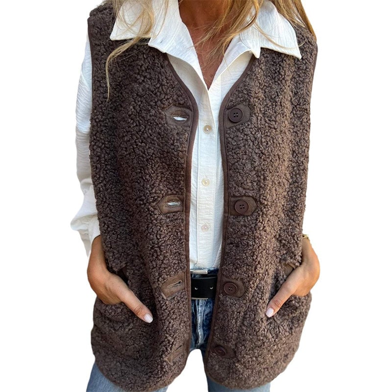 Rosie | Women's Textured Wool Vest Jacket