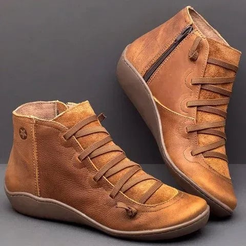 Diana | Women's Lace-Up Flat Ankle Boots
