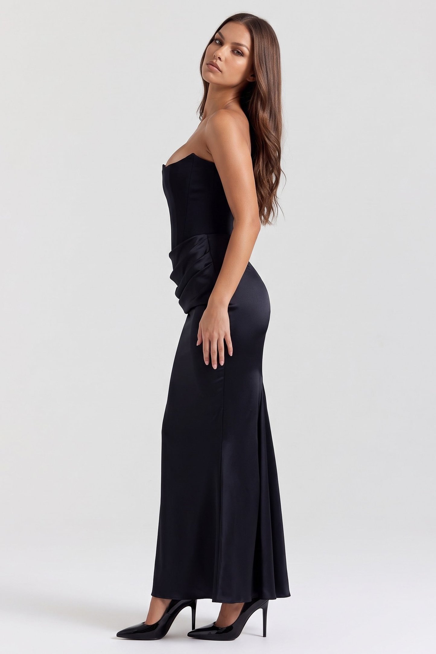 Violet | Women's Ruched Evening Maxi Dress