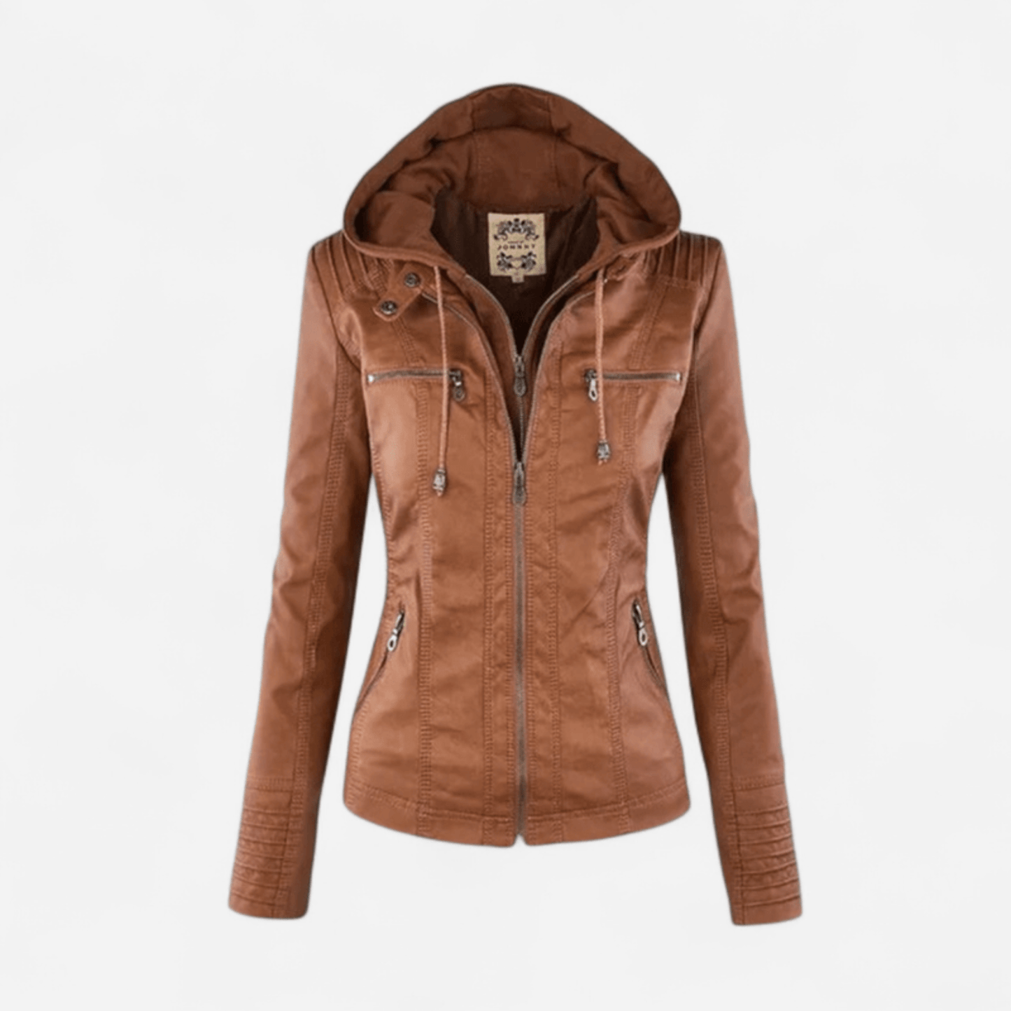 Summer | Women's Hooded Zip-Up Leather Jacket