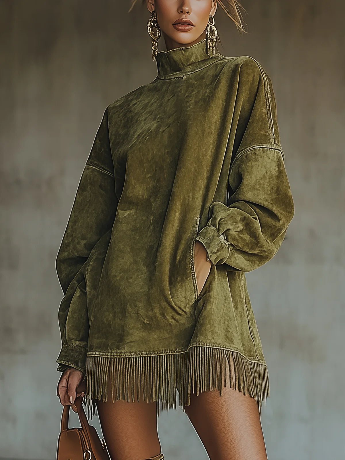 Jacqueline | Women's Oversized Long Sleeve Mini Dress